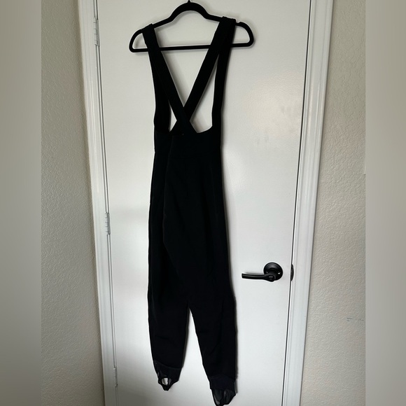 Nils Vintage Ski Bibs Stirrups Women Black Size 10 - Picture 2 of 8